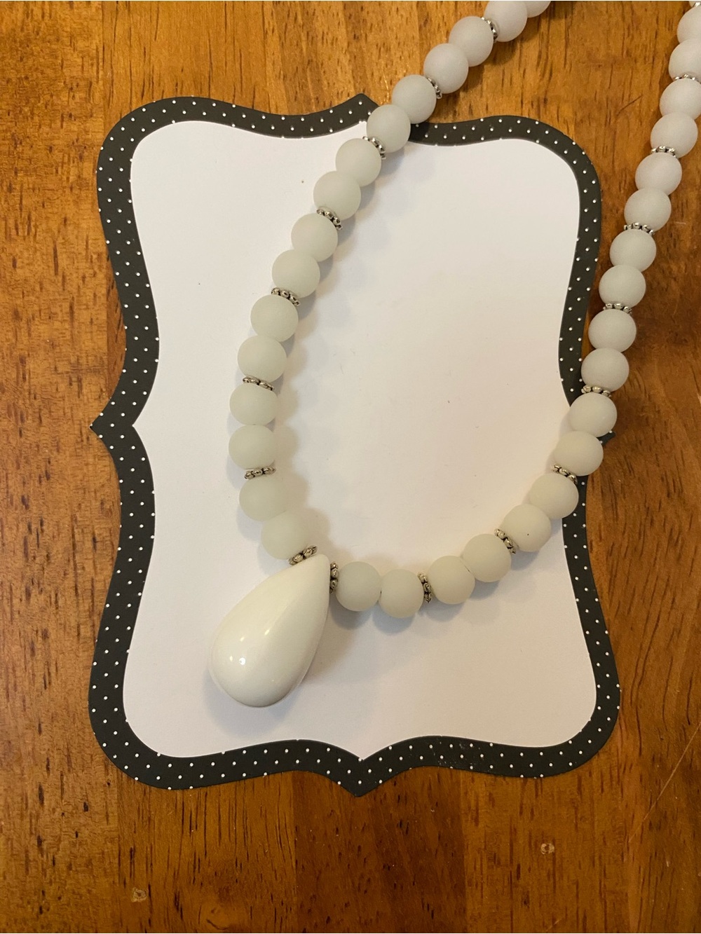 NEW White Czech Glass Bead necklace